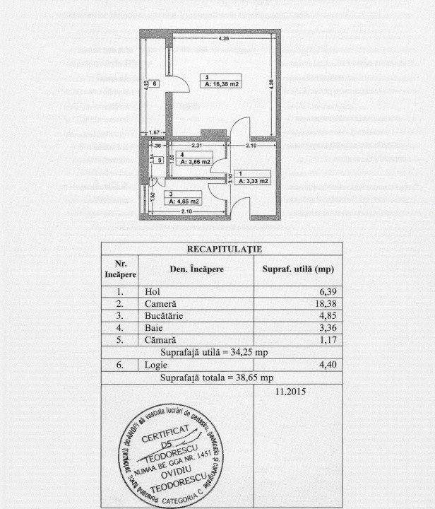 Mutare rapidă! Garsoniera 39mp, decomandata, metrou! Comision 0%!