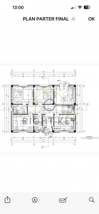 Casa parter 100mpu, 4 cam, placa, încălzire pardoseala! Comision 0%